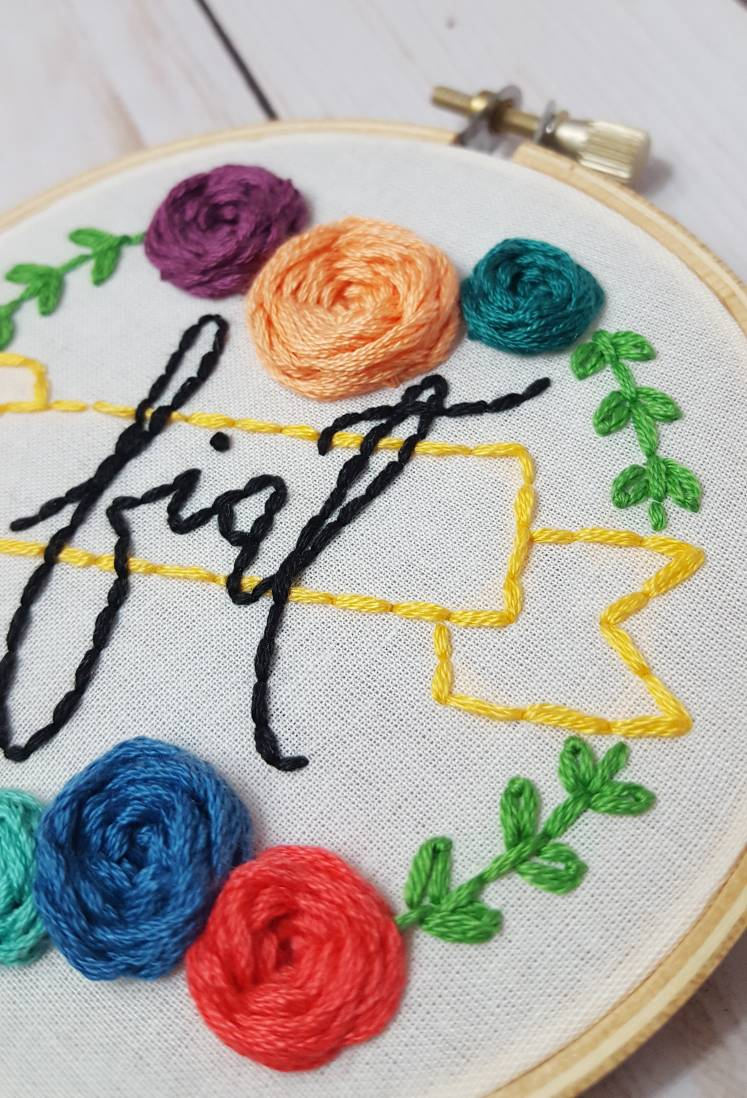 Custom Word Embroidery Hoop