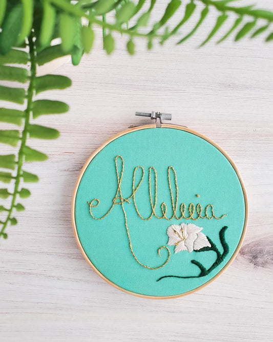 Alleluia Embroidery Hoop