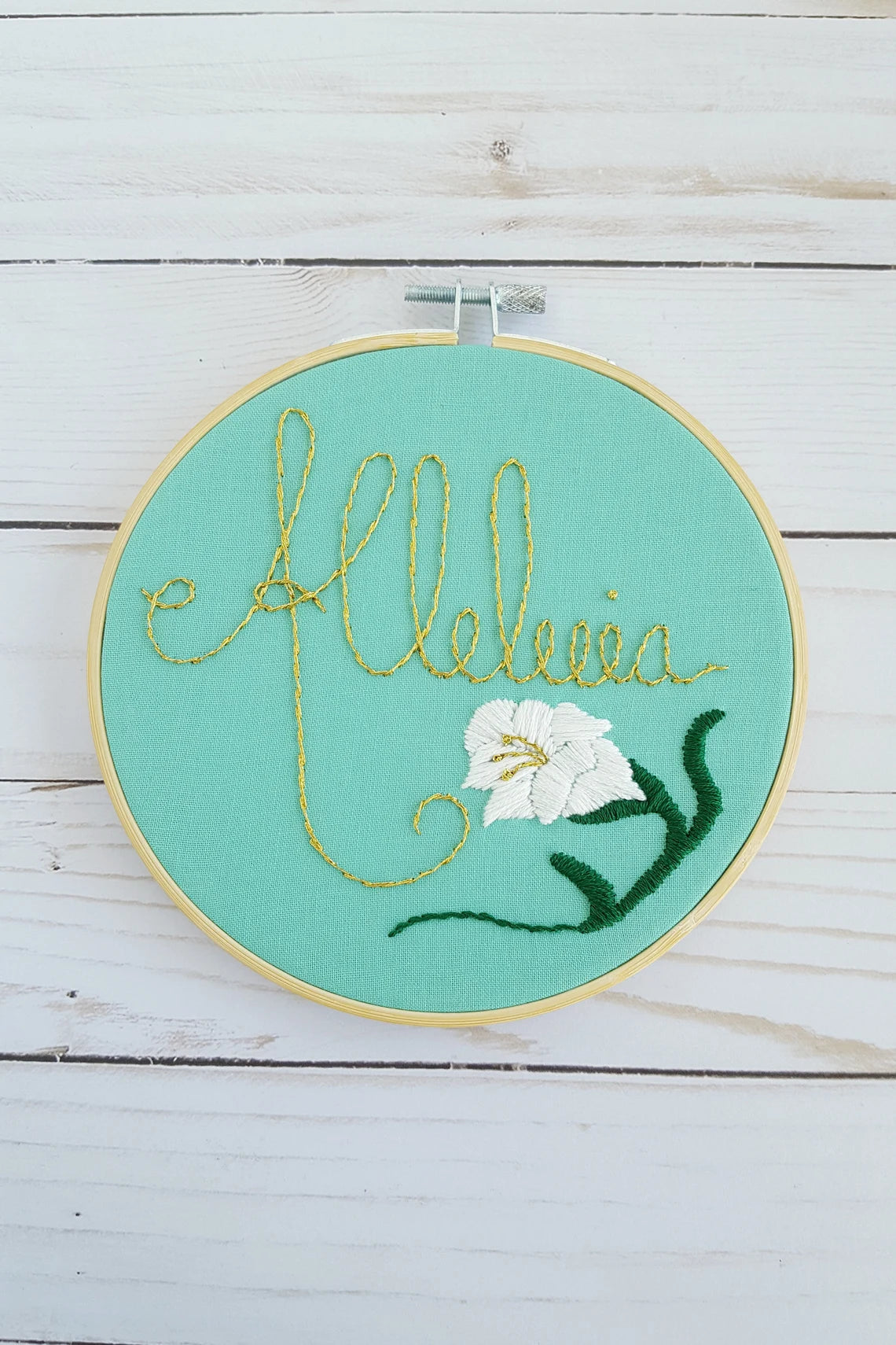 Alleluia Embroidery Hoop