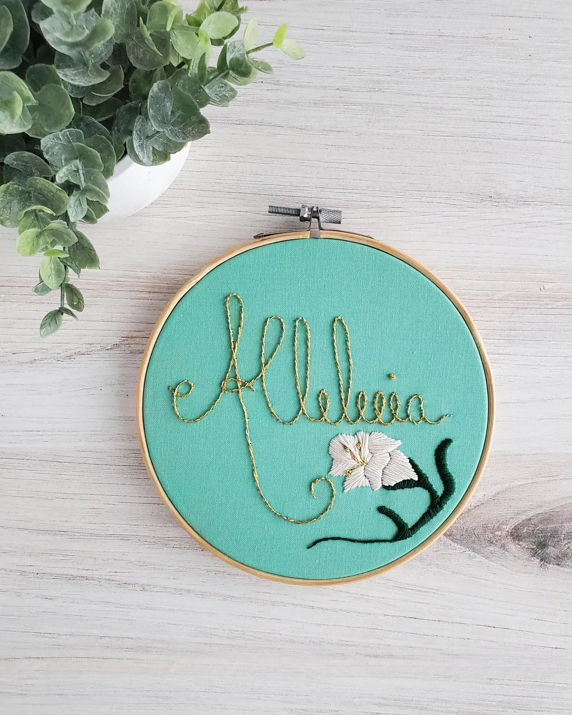 Alleluia Embroidery Hoop