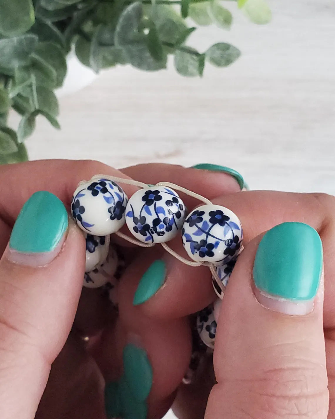 Sacrifice Beads Blue China Flowers