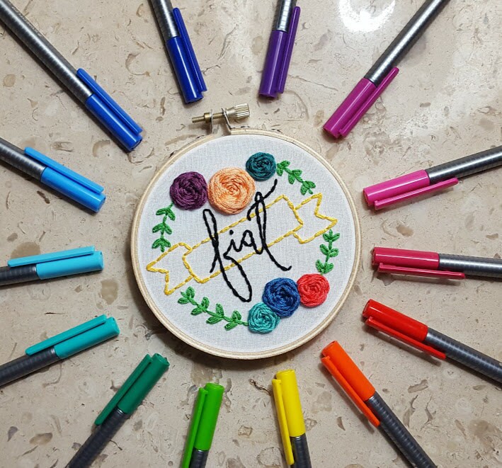 Custom Word Embroidery Hoop