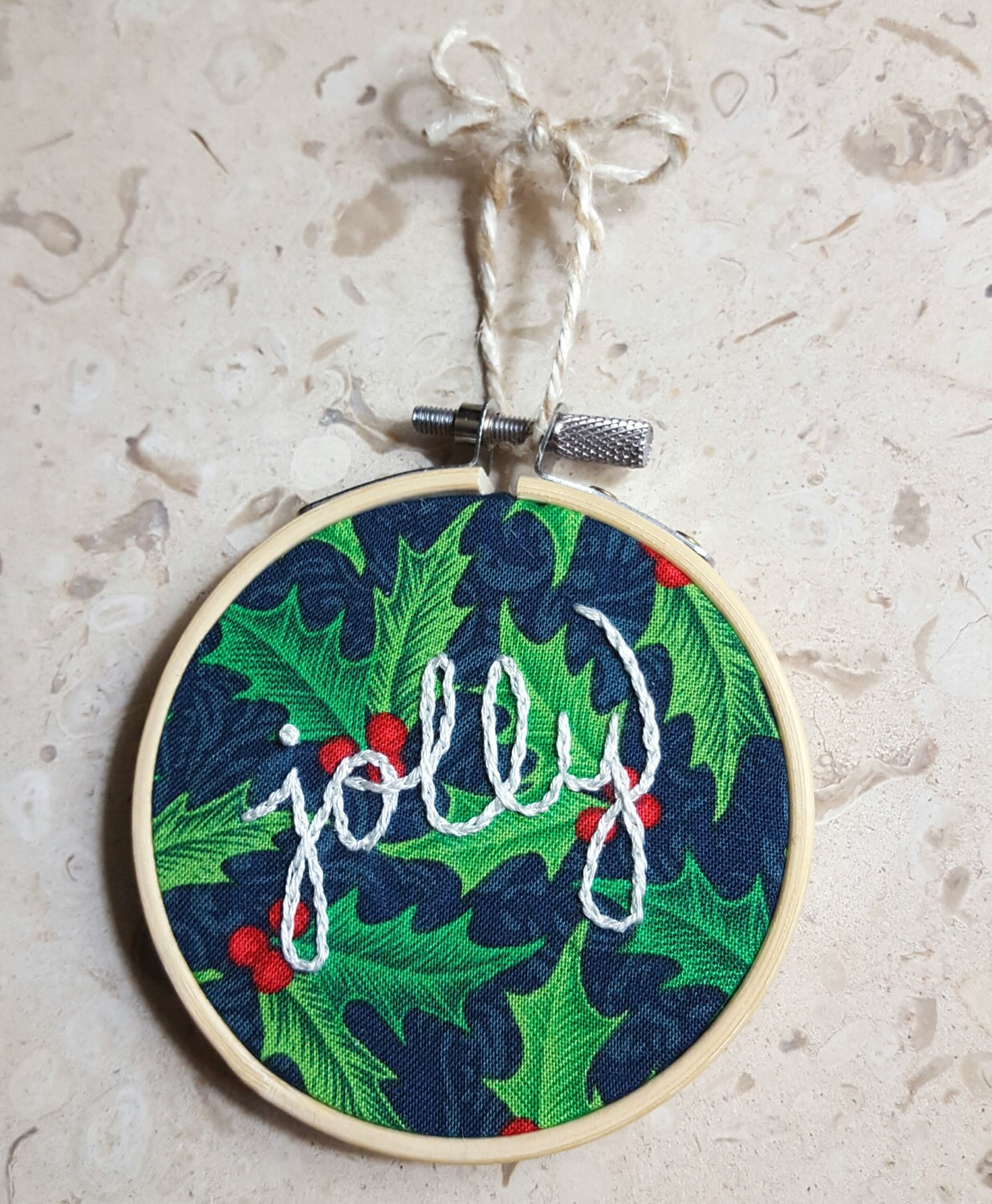 Holly Jolly 3 inch Embroidery Hoop