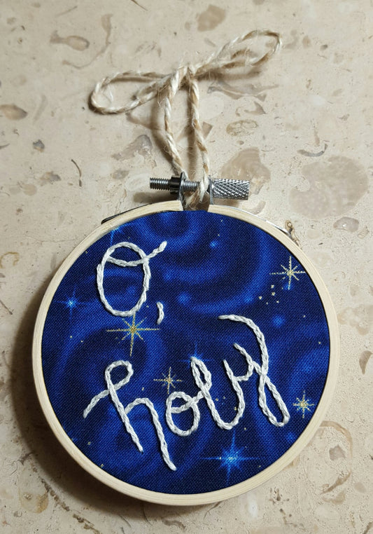 O Holy Night 3 in Embroidery Hoop