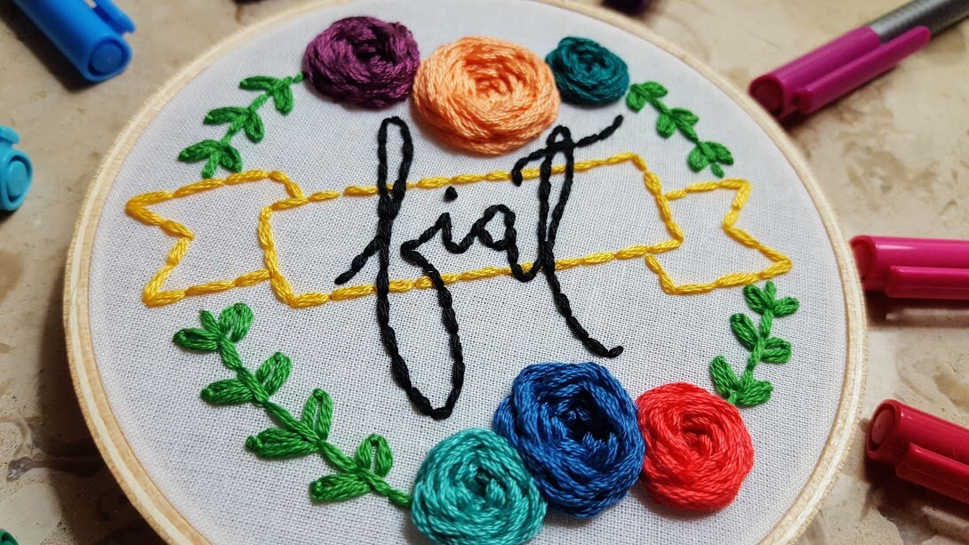 Custom Word Embroidery Hoop