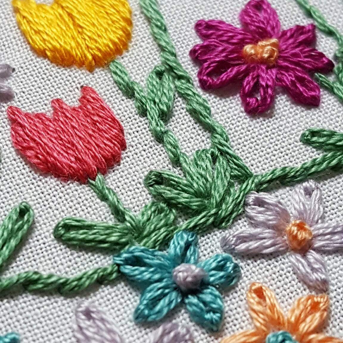 Peace Wildflower Embroidery Hoop