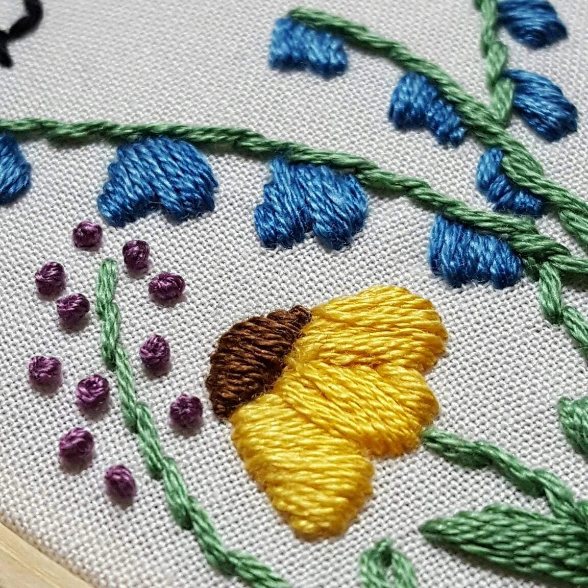 Peace Wildflower Embroidery Hoop