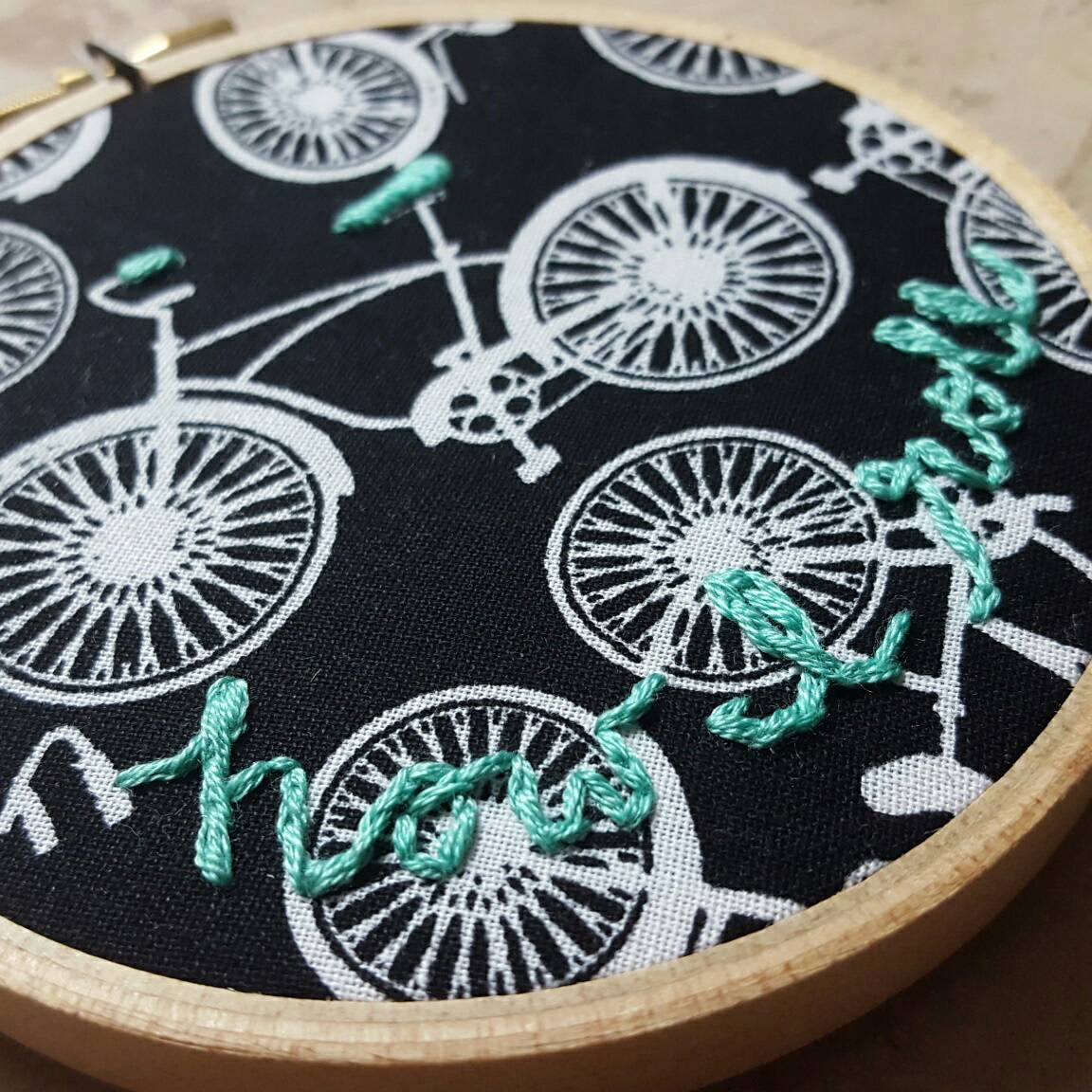 How I Roll Bicycle Embroidery Hoop