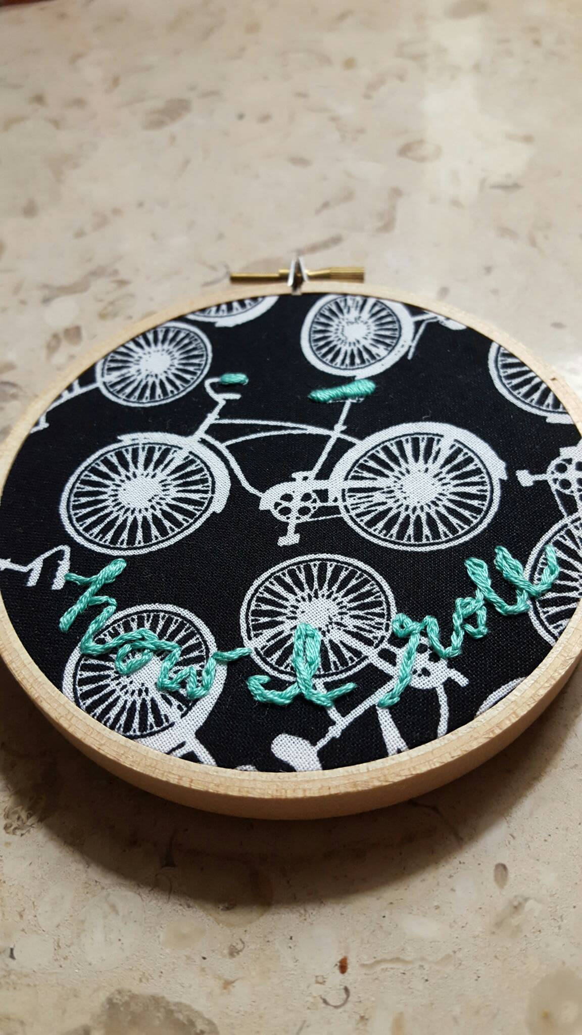 How I Roll Bicycle Embroidery Hoop