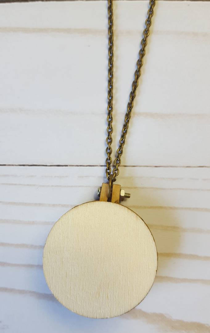 Footprint Embroidered Necklace
