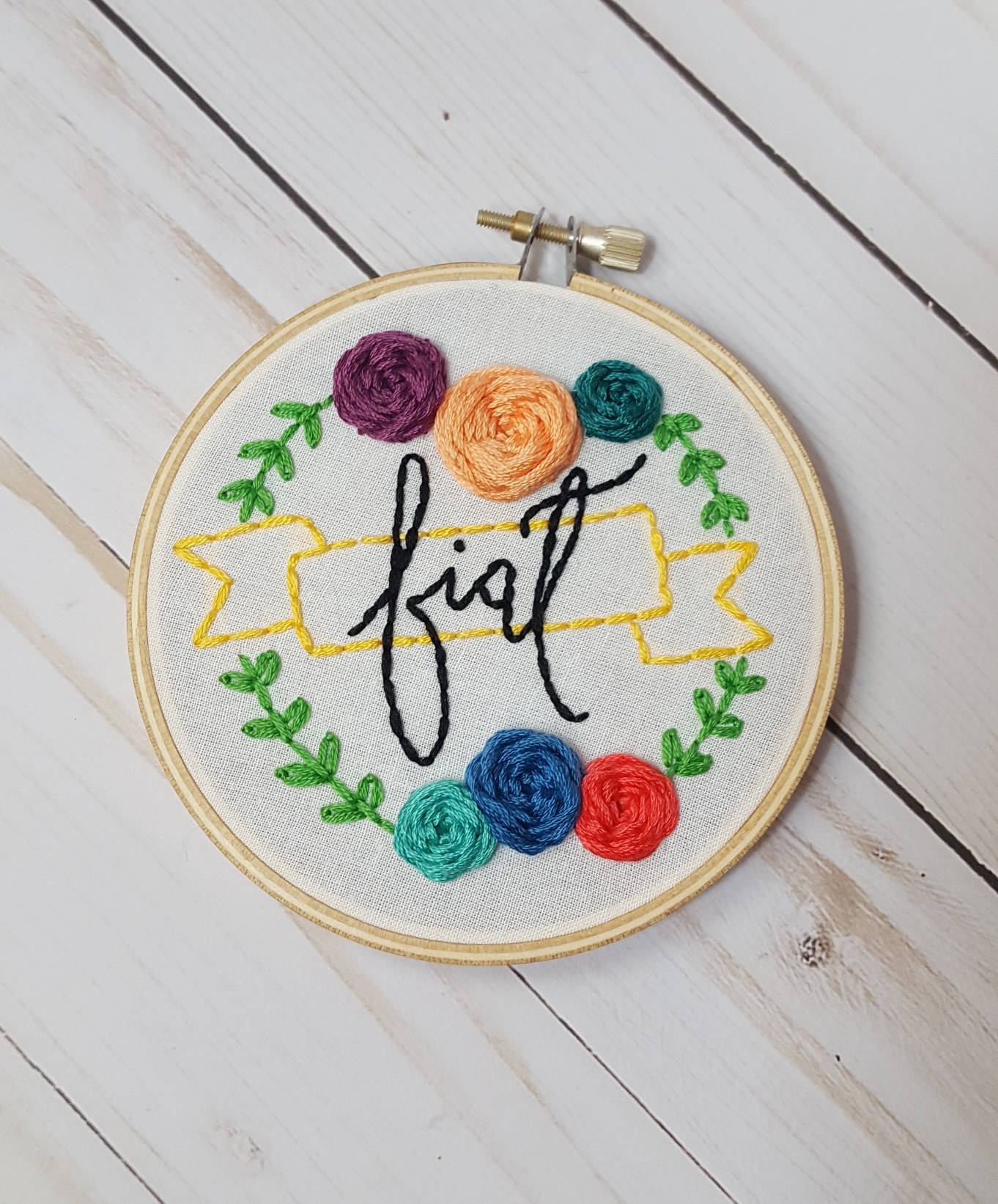 Custom Word Embroidery Hoop
