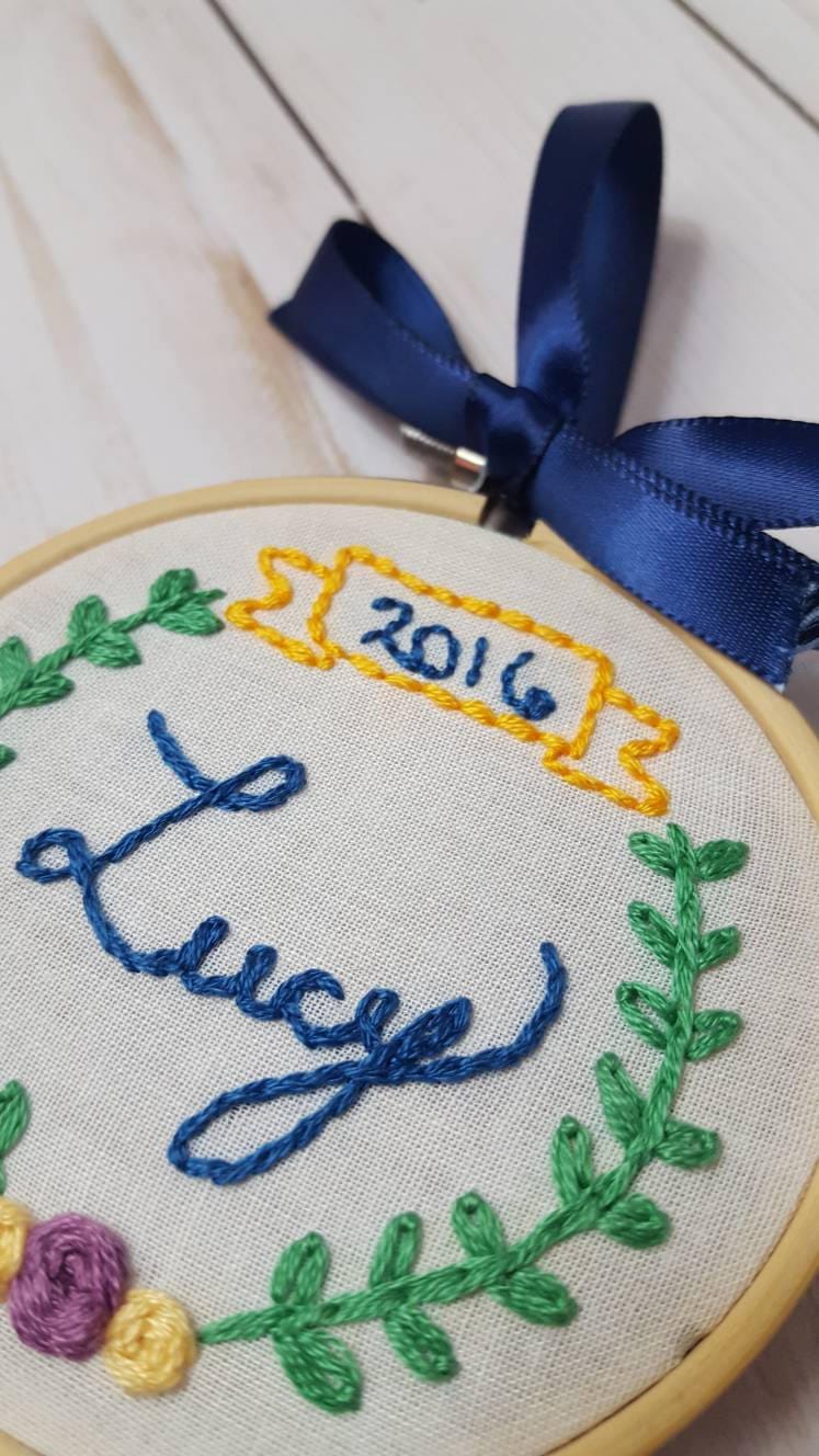 Larger 4" Personalized Memorial Embroidery Hoop
