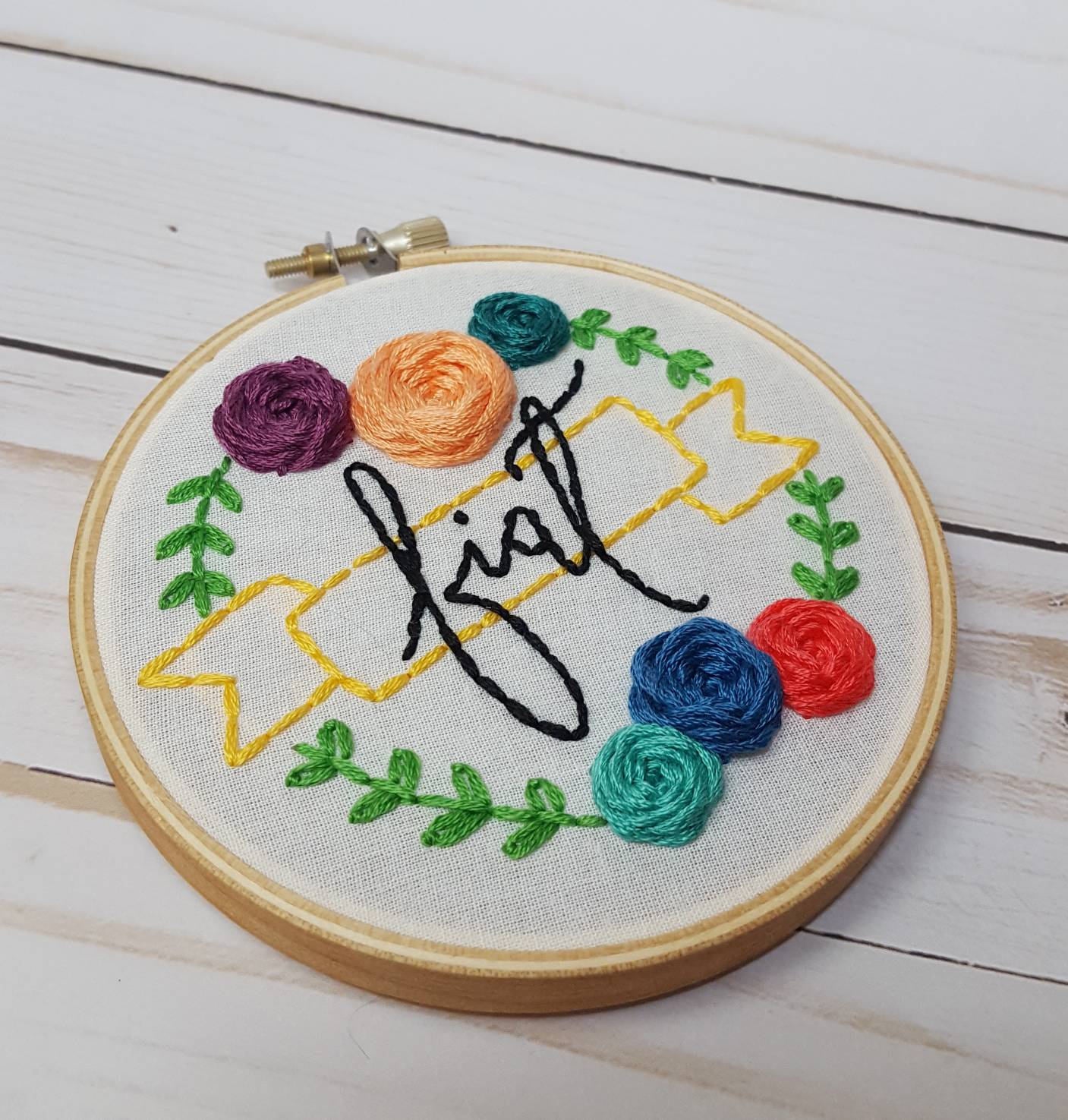 Custom Word Embroidery Hoop