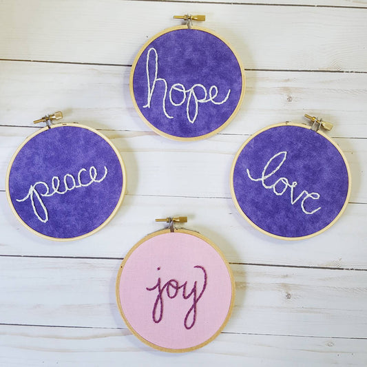 Advent Wreath Four-Piece Embroidery Hoop Set
