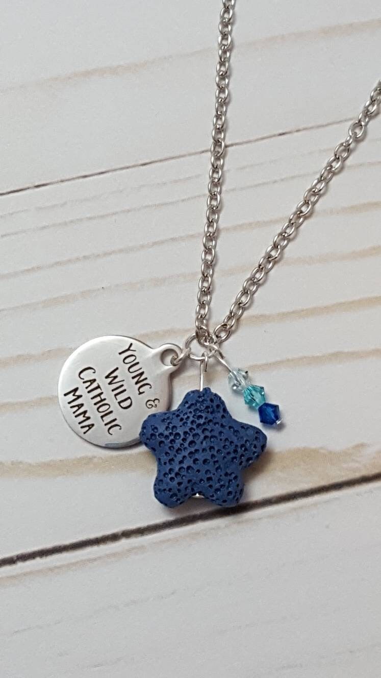 Diffuser Necklace Young and Wild Catholic Mama