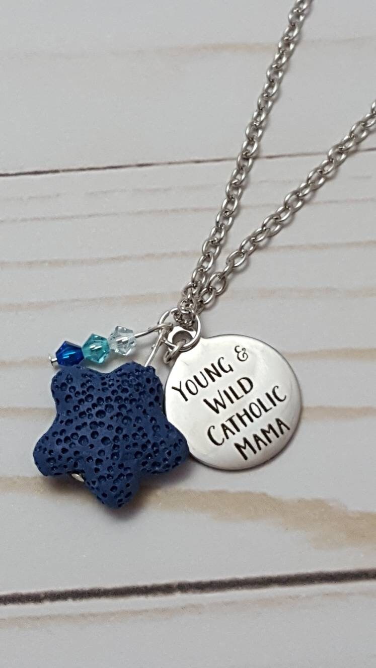 Diffuser Necklace Young and Wild Catholic Mama