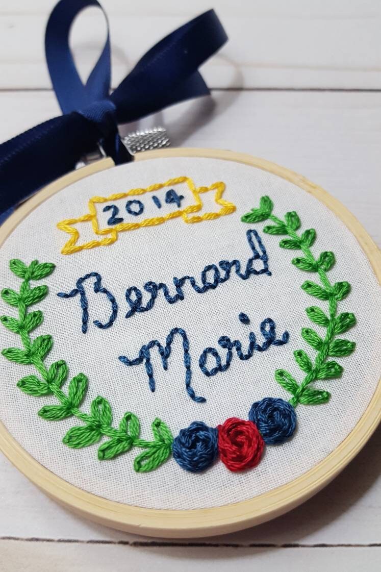 Larger 4" Personalized Memorial Embroidery Hoop