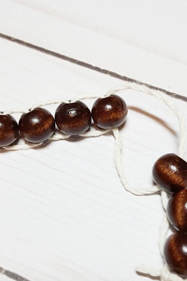 Sacrifice Beads Polished Mahogany Wood Bead
