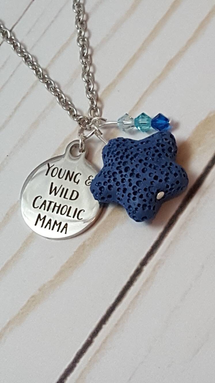 Diffuser Necklace Young and Wild Catholic Mama