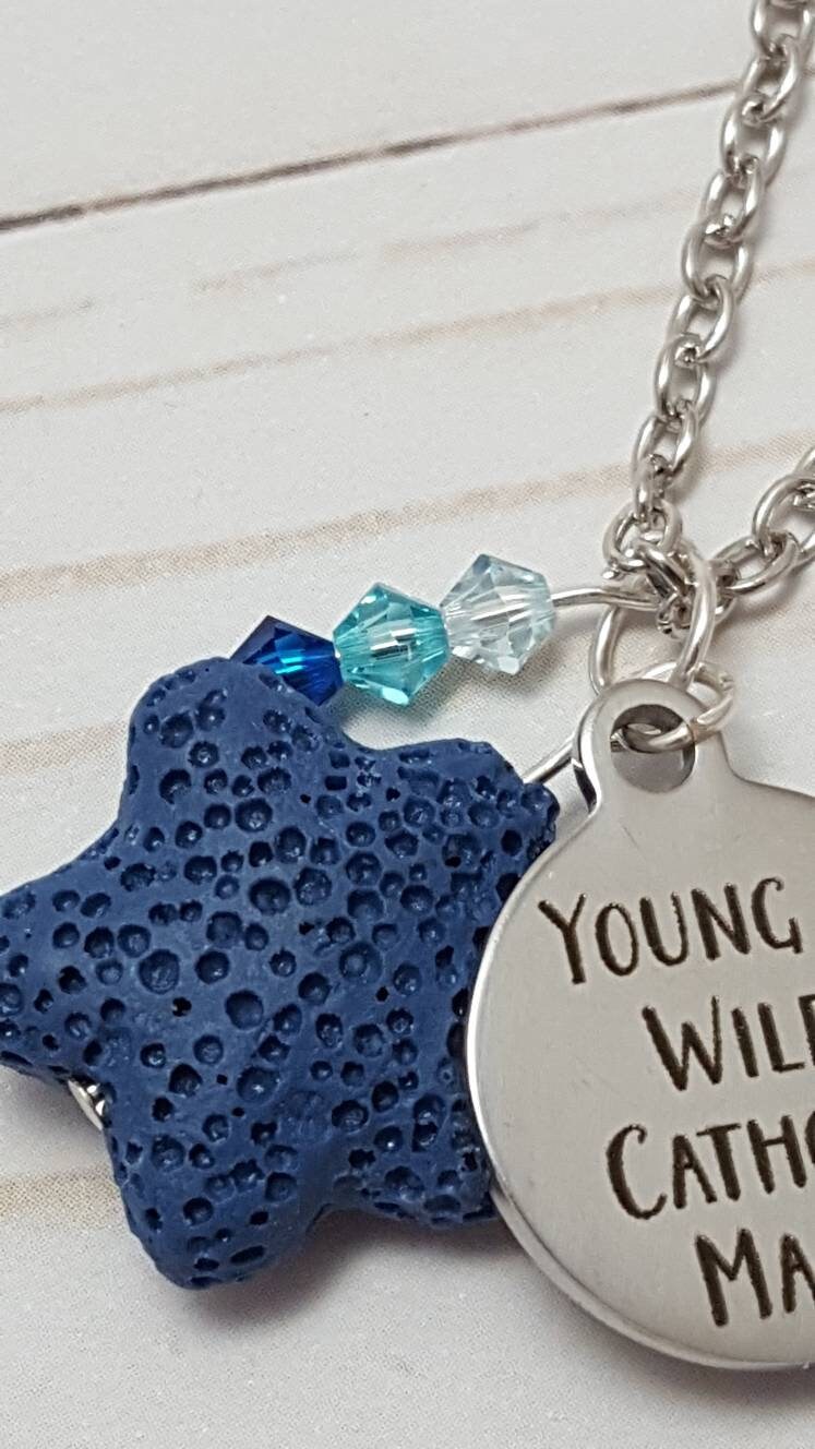 Diffuser Necklace Young and Wild Catholic Mama