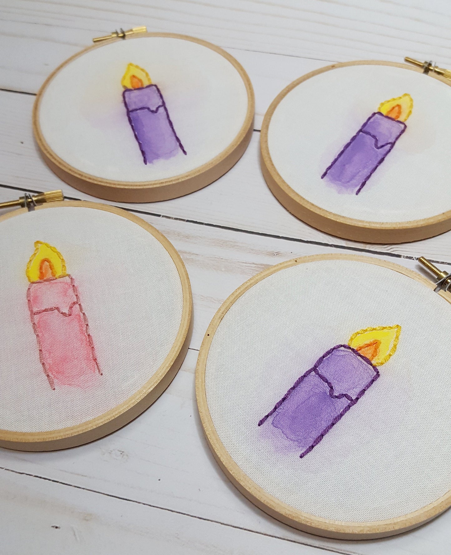Advent Candles PDF Embroidery Pattern