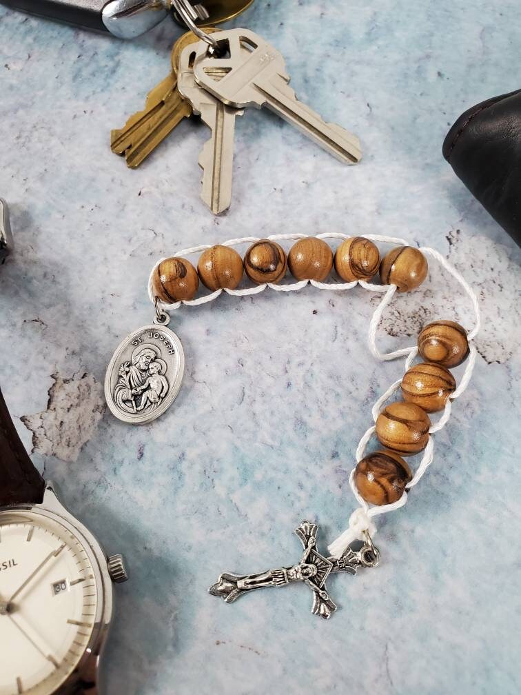 St. Joseph Sacrifice Beads Olive Wood Bethlehem Wooden Prayer Bead