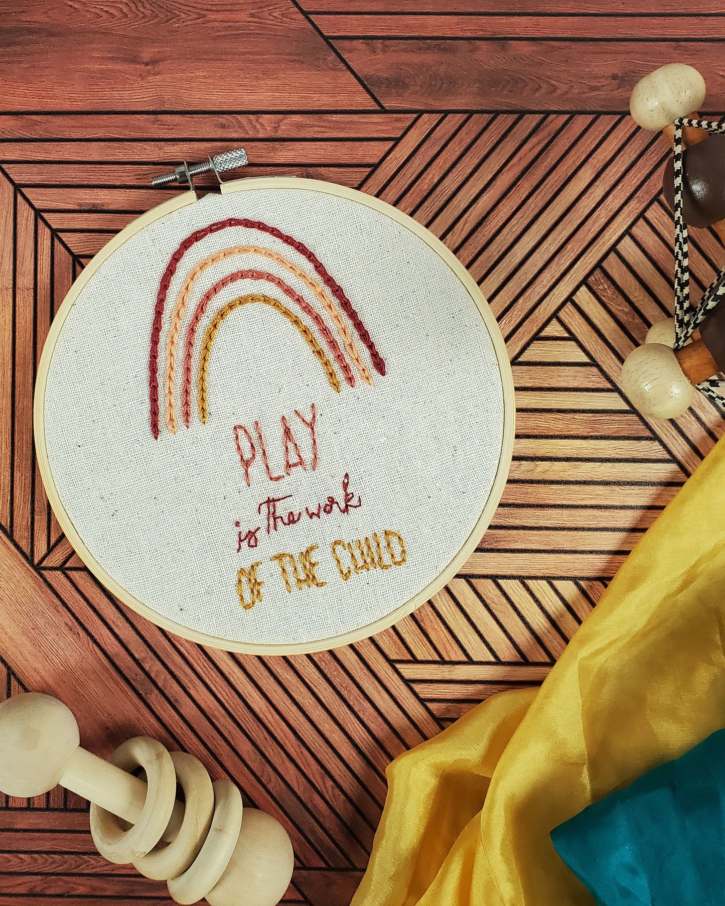Play is the Work of the Child Embroidery Hoop