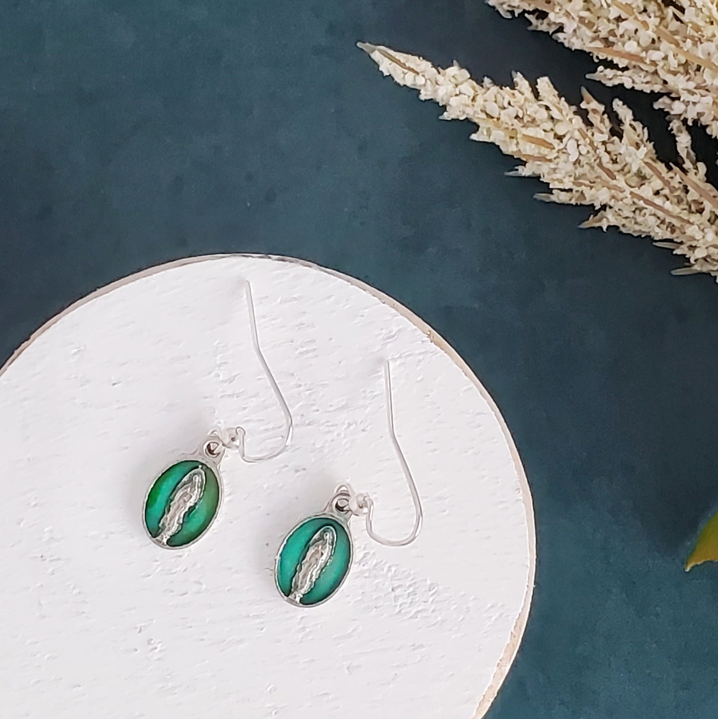 Our Lady of Guadalupe Green Enamel Earrings