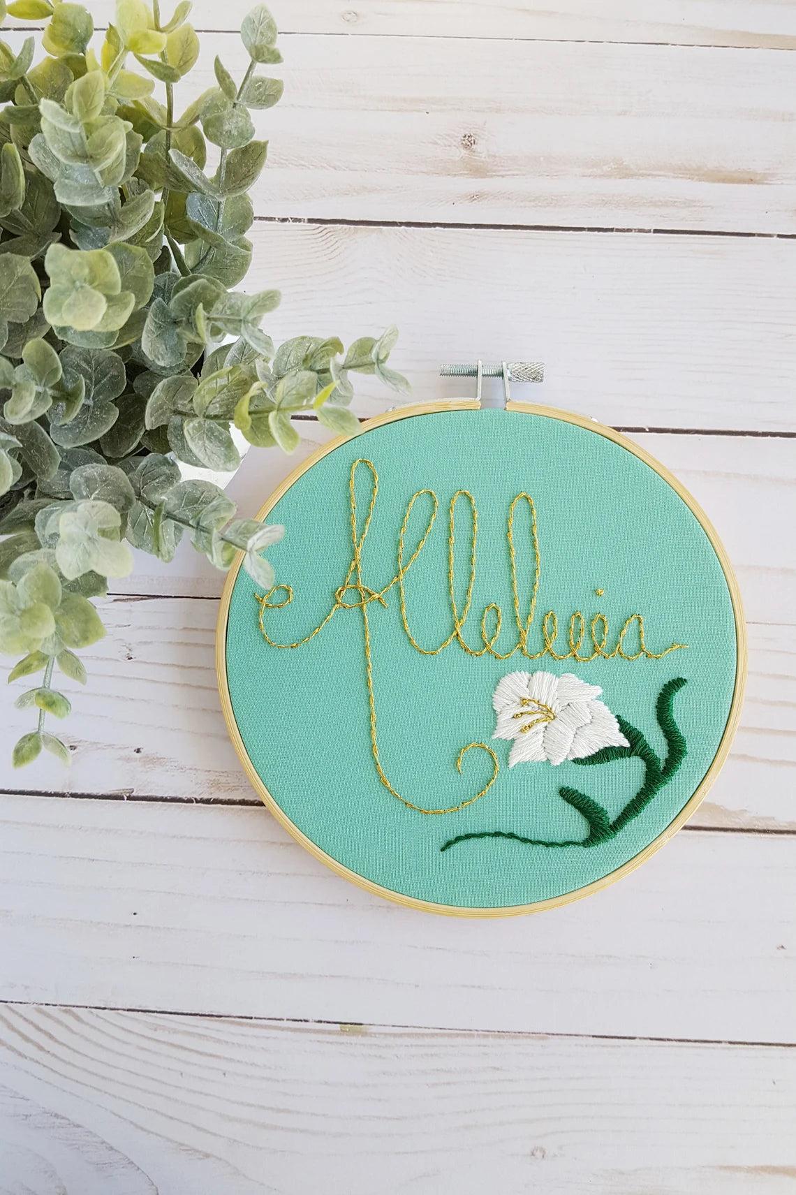 Alleluia Embroidery Hoop