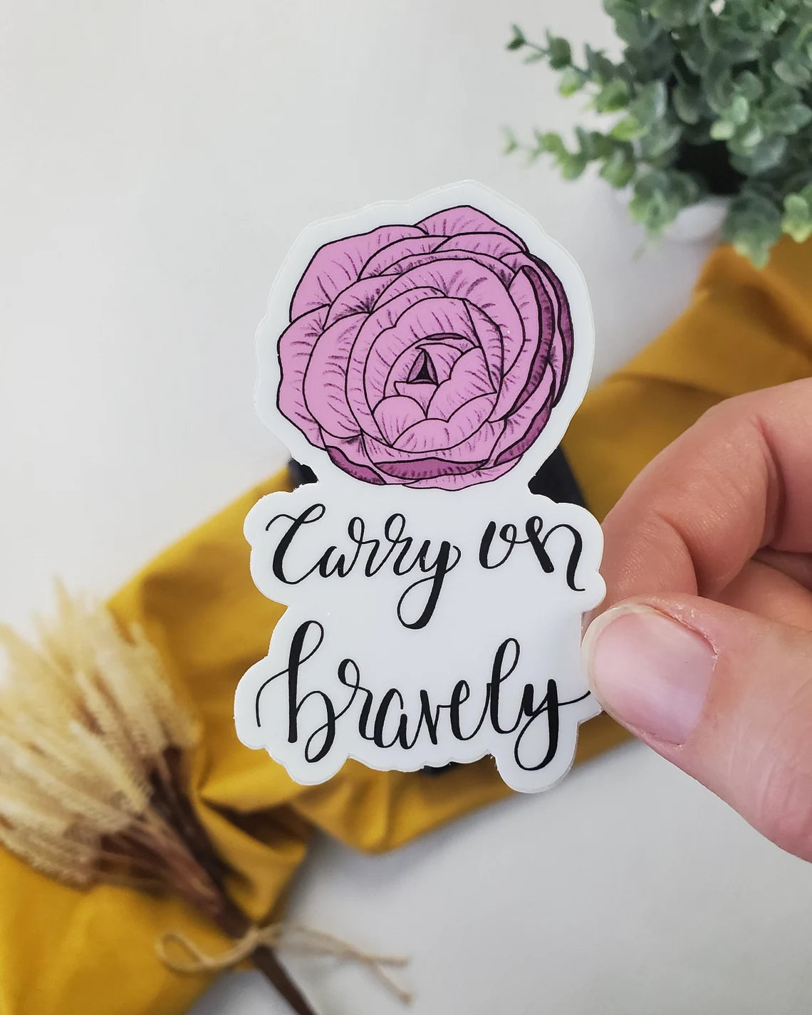 Carry on Bravely Vinyl Sticker