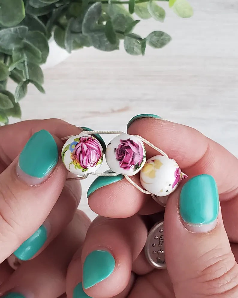 Sacrifice Beads Vintage Roses Ceramic Bead