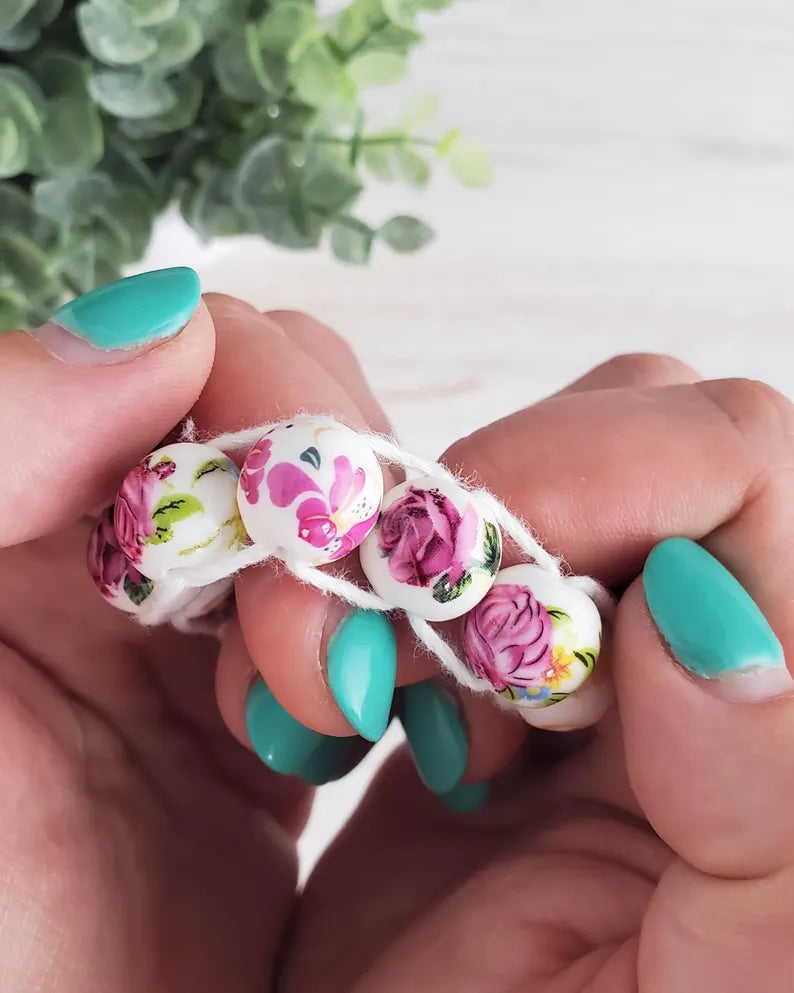Sacrifice Beads Vintage Roses Ceramic Bead