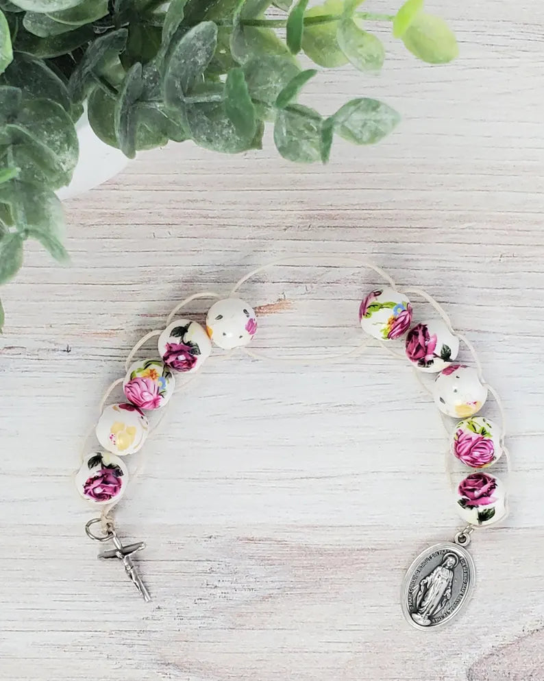 Sacrifice Beads Vintage Roses Ceramic Bead