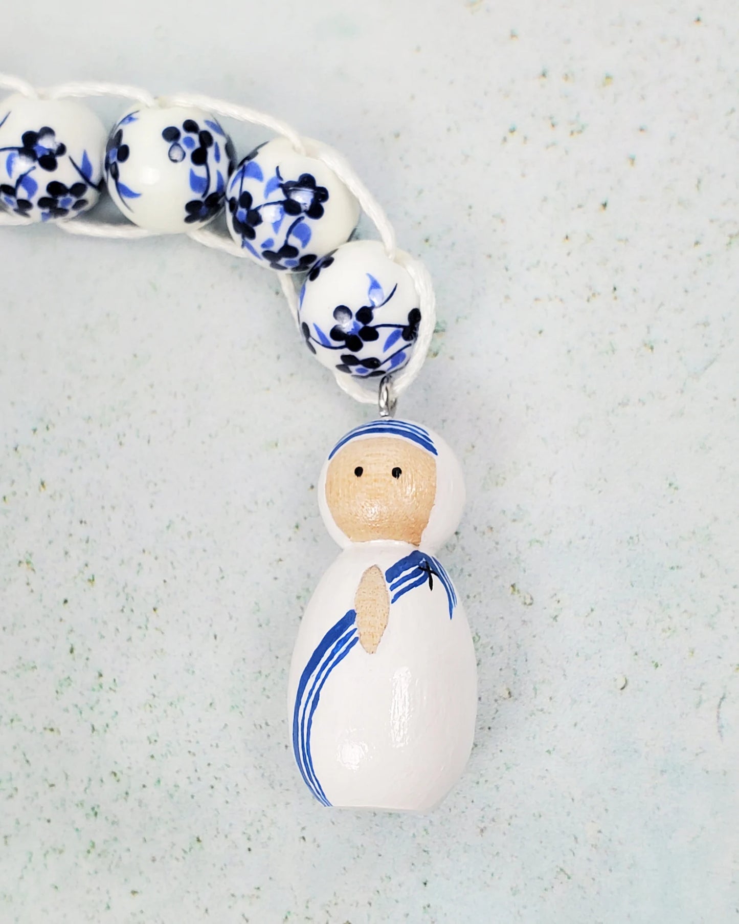 Mother Teresa of Calcutta Peg Doll Sacrifice Beads