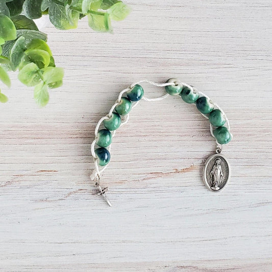 St. Therese Sacrifice Beads in Teal Ceramic