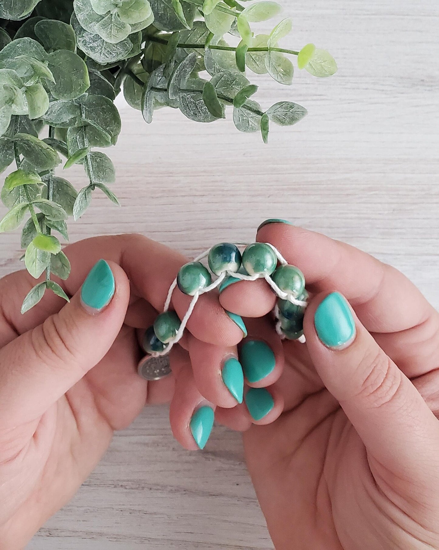 St. Therese Sacrifice Beads in Teal Ceramic