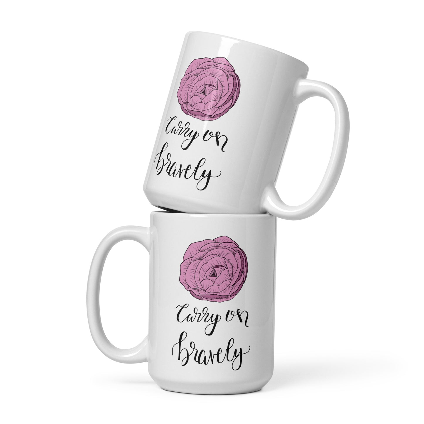 Carry On Bravely Mug 15 oz