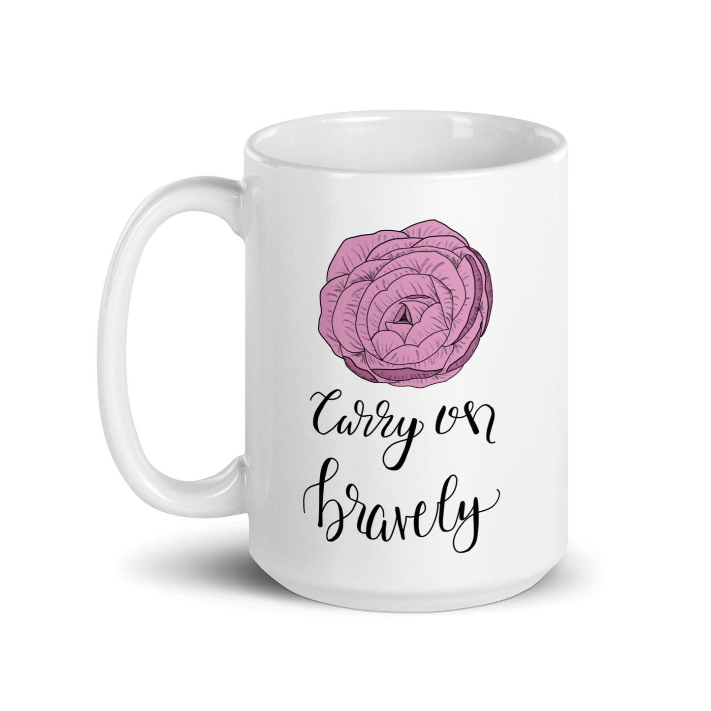 Carry On Bravely Mug 15 oz