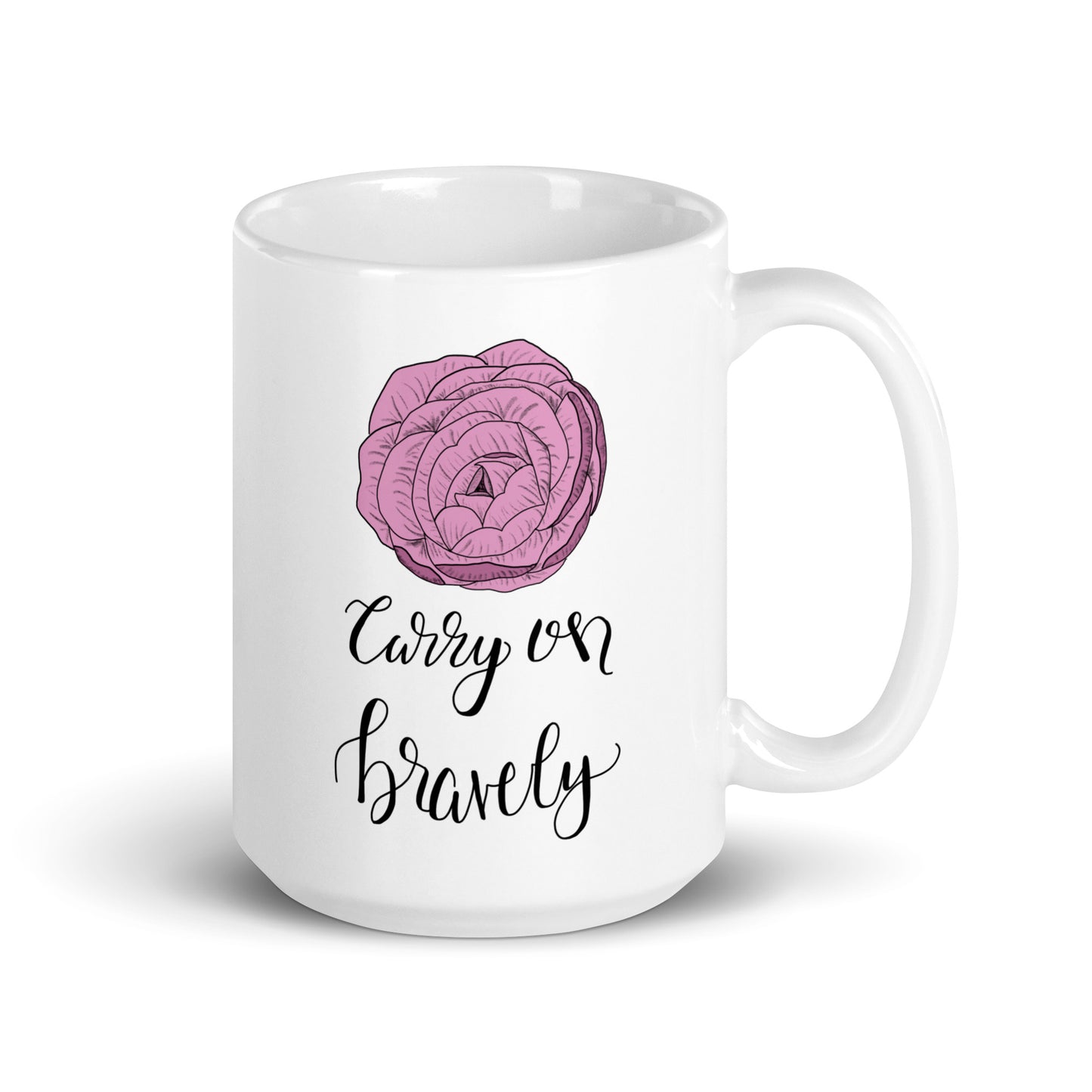 Carry On Bravely Mug 15 oz