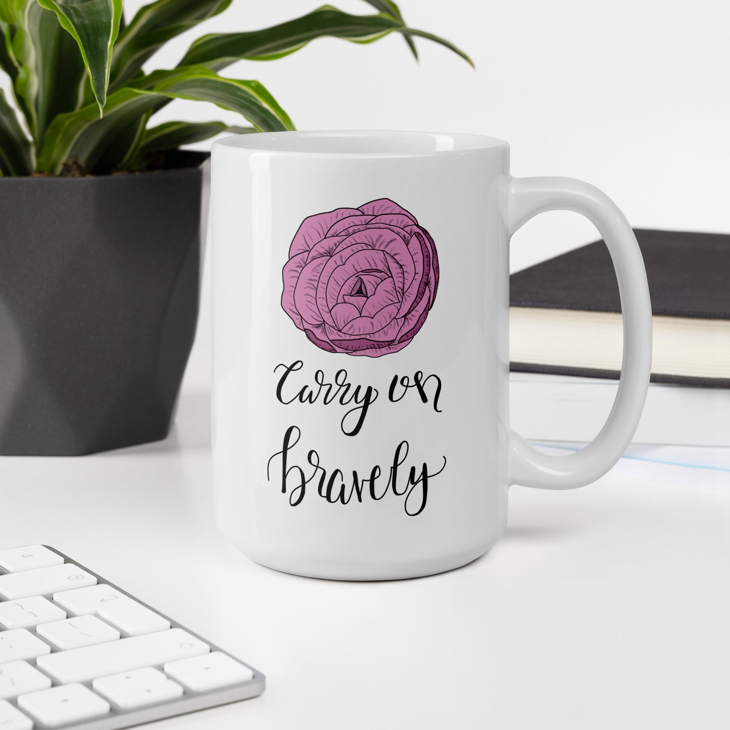Carry On Bravely Mug 15 oz