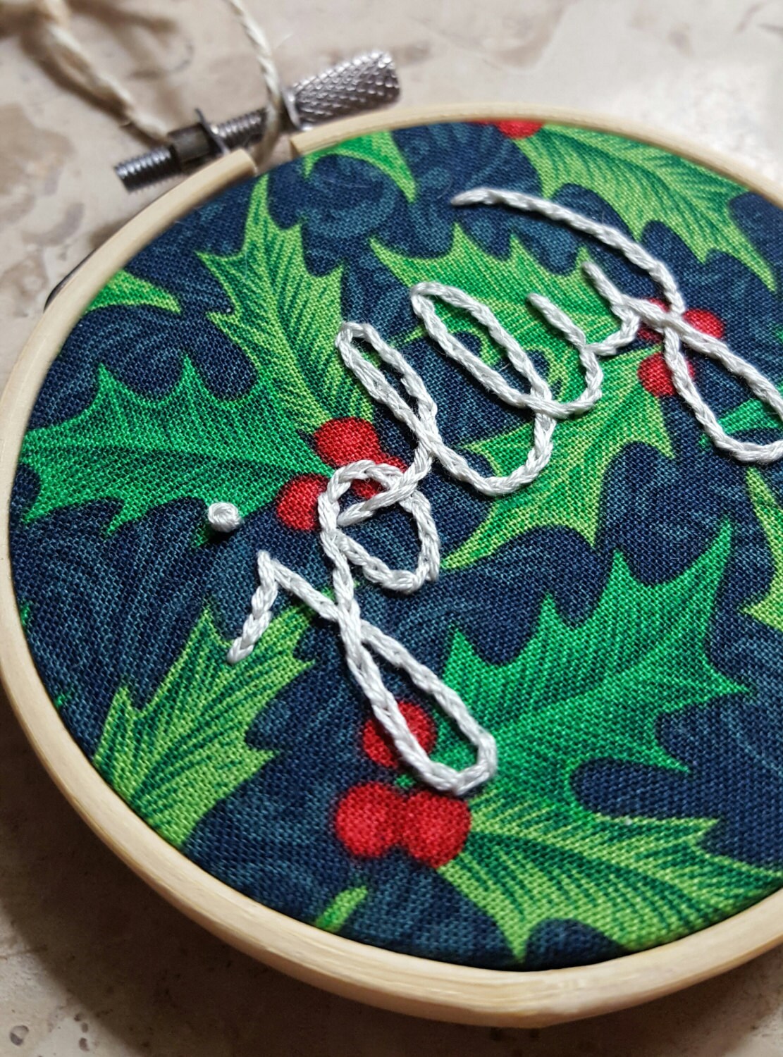 Holly Jolly 3 inch Embroidery Hoop