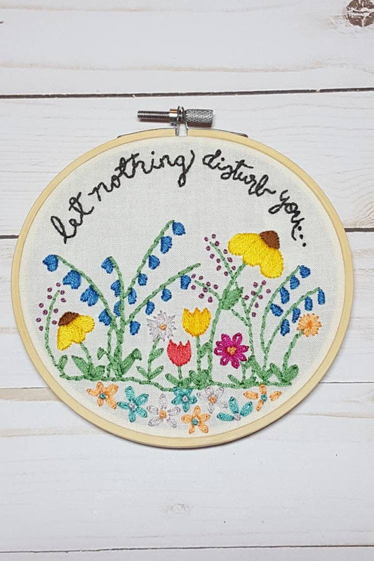 Peace Wildflower Embroidery Hoop
