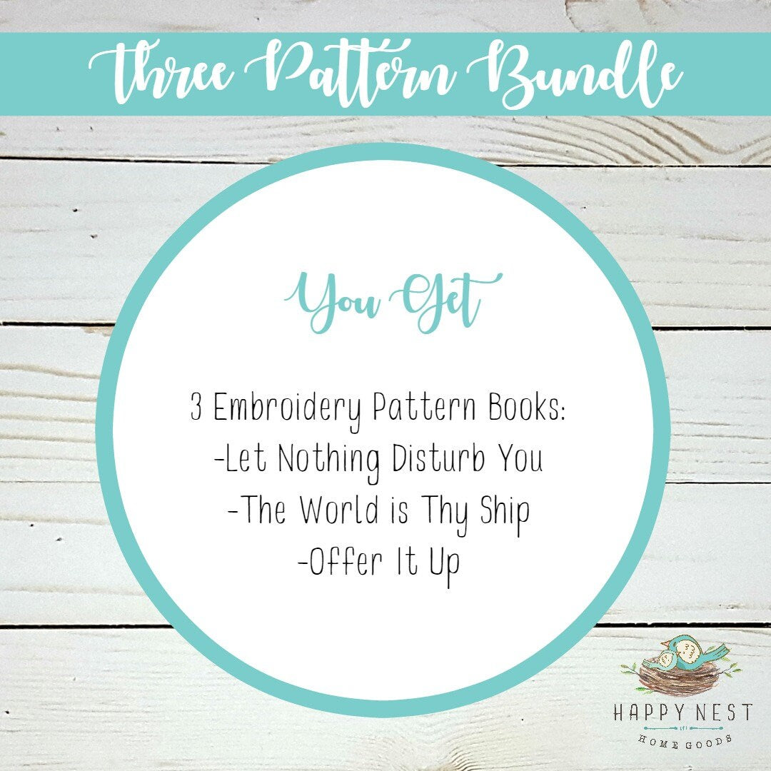Three PDF Embroidery Pattern Bundle