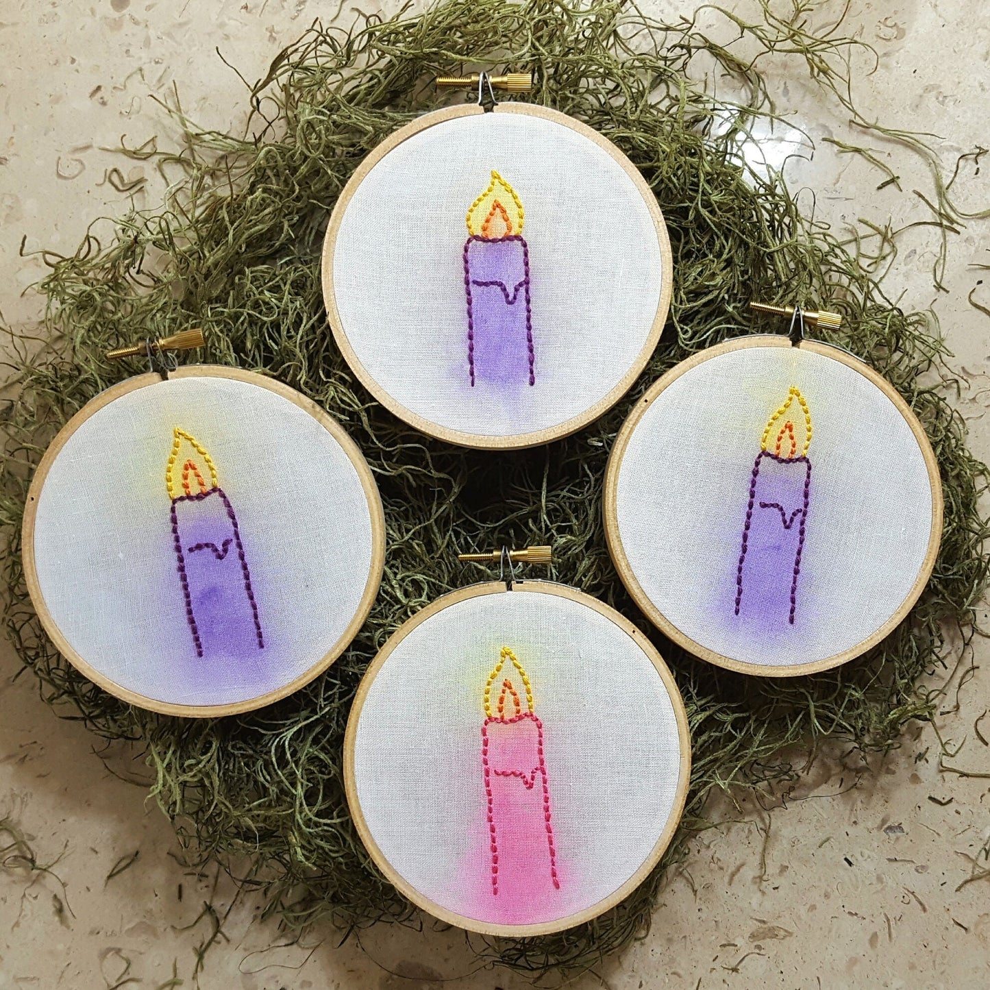 Advent Candles PDF Embroidery Pattern