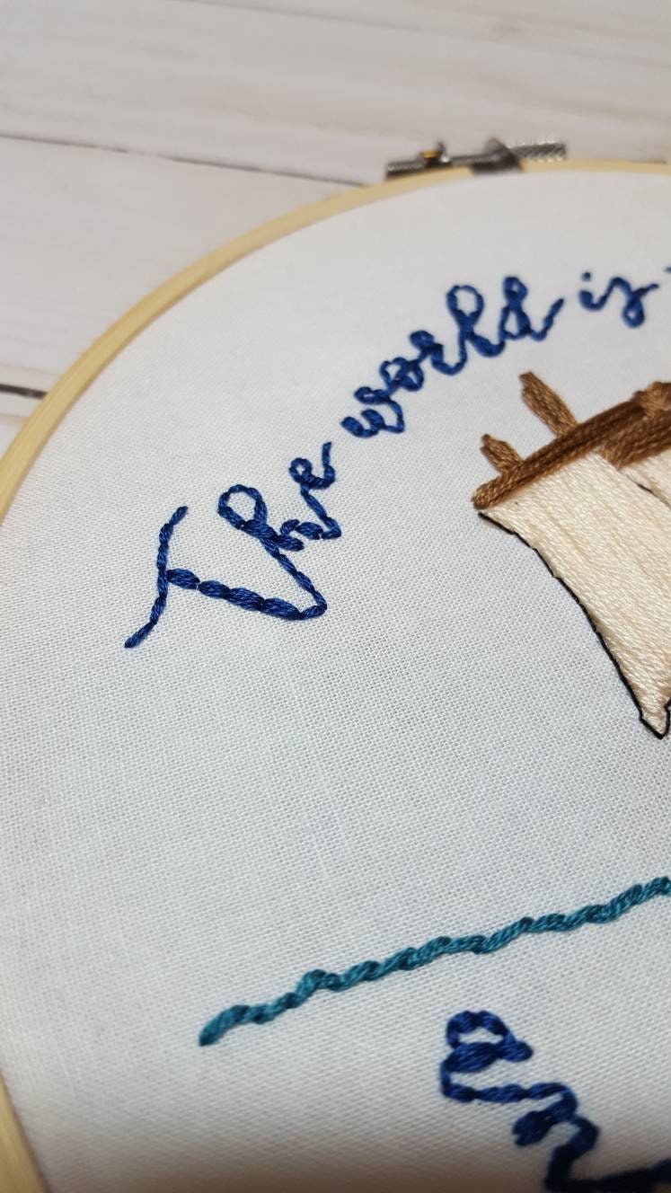 PDF Embroidery Pattern The World is Thy Ship and Not Thy Home