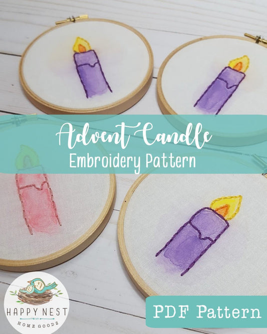 Advent Candles PDF Embroidery Pattern
