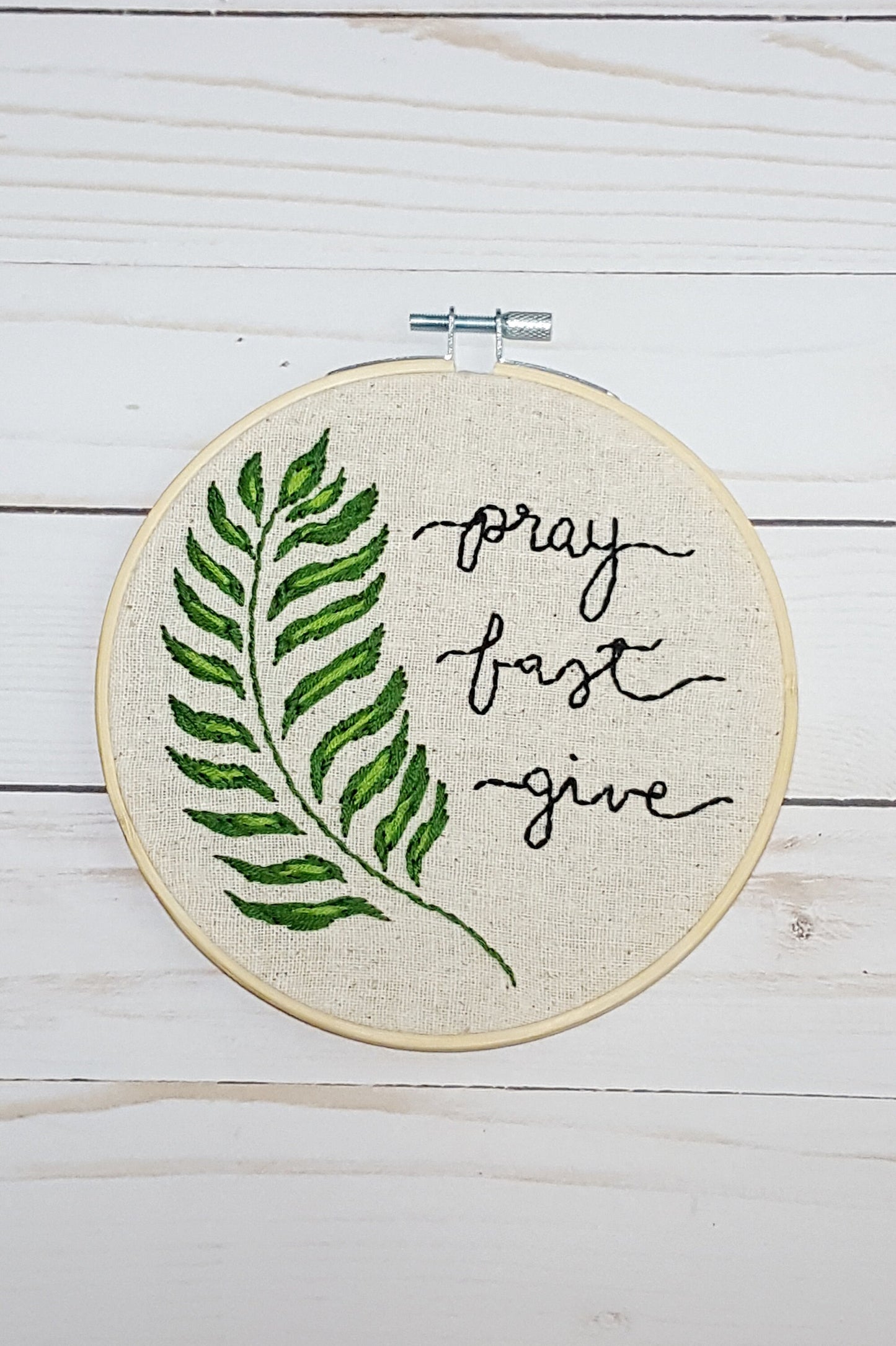PDF Embroidery Pattern Pray Fast Give