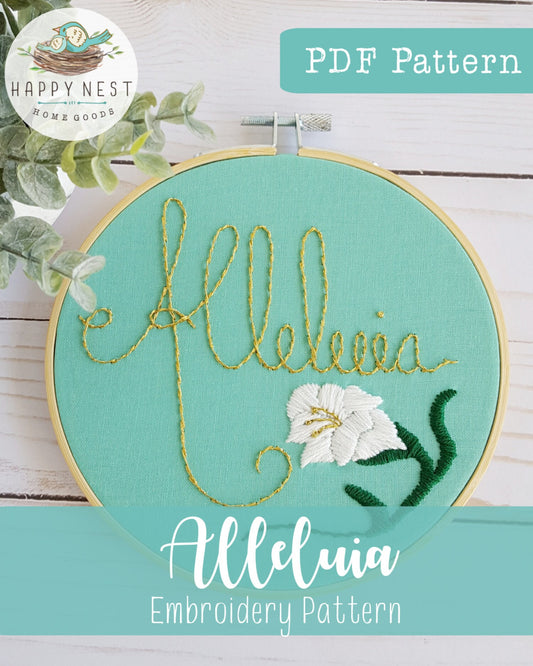 PDF Alleluia Embroidery Pattern