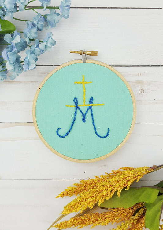 Marian Cross Embroidery Hoop