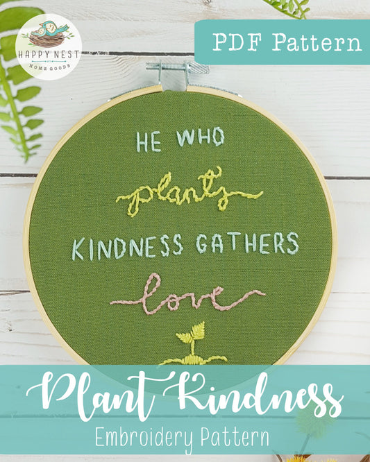 PDF Plant Kindness Embroidery Pattern